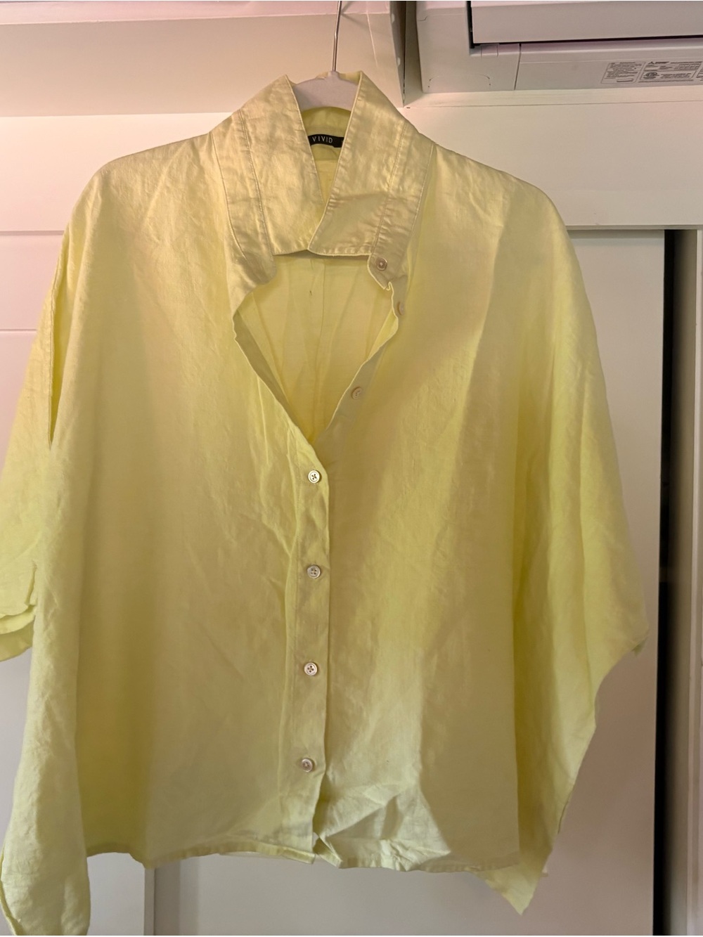 ViVI Pale Yellow Linen Shirt